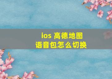 ios 高德地图 语音包怎么切换